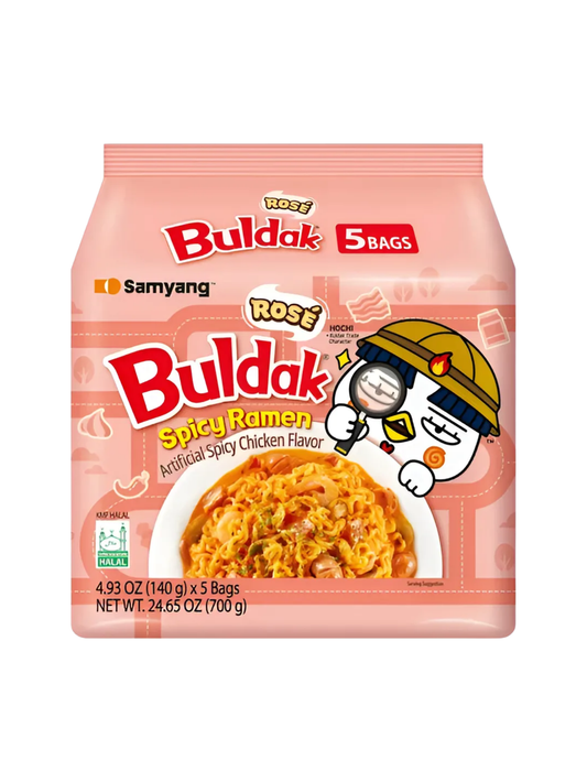 Buldak Rosé CAJA 5 paquetes de 8 piezas con 140 g c/u Total 40