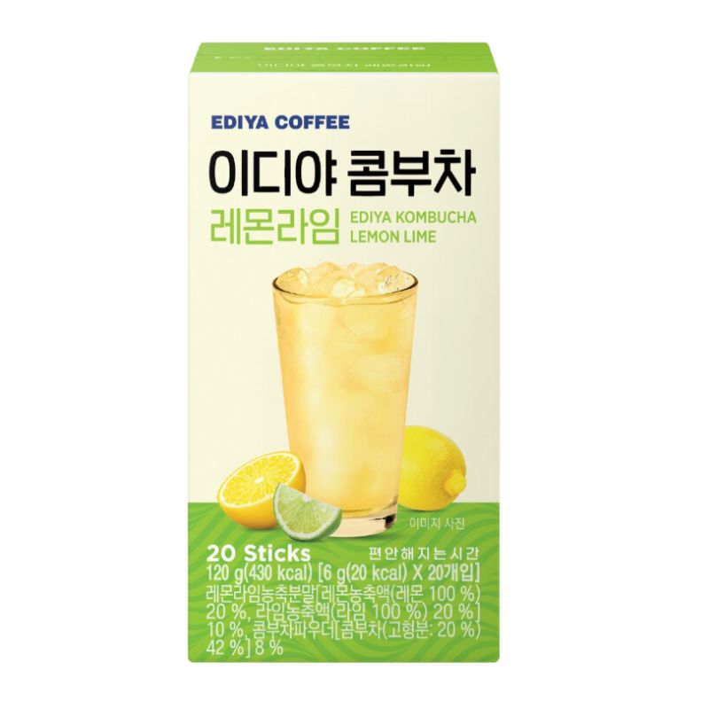 Kombucha Lima Limón CAJA 12 paquetes con 20 sobres de 120 g c/u Total 120