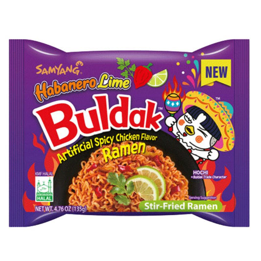 Buldak Habanero CAJA 5 paquetes de 8 piezas con 135 g c/u total 40