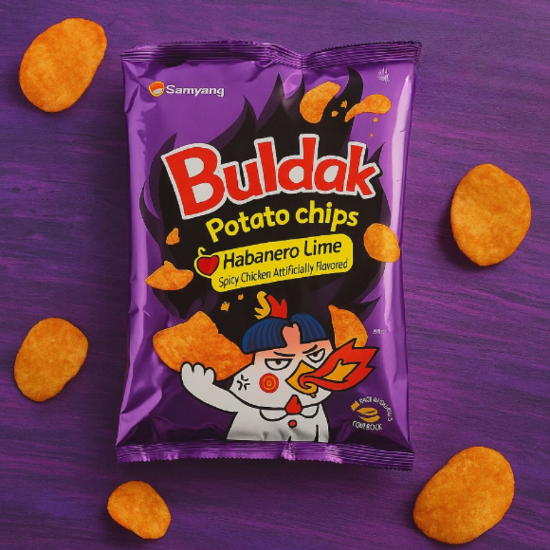 Buldak Potato Chip Habanero CAJA 12 piezas de 120 g c/u