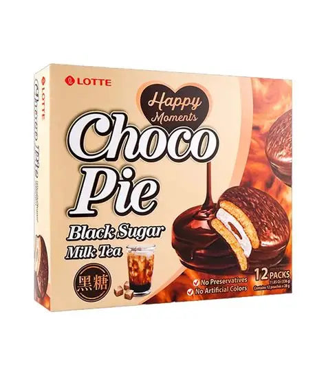Choco Pie Black Sugar Milk Tea CAJA 8 paquetes con 12 piezas de 336 g c/u