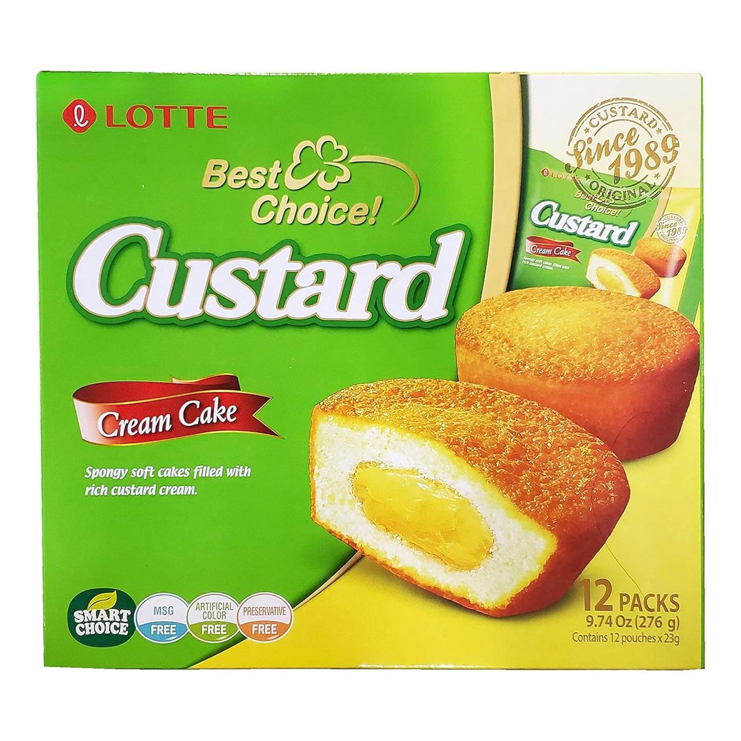 Lotte Custard Lotte CAJA 12 piezas de 138 g c/u