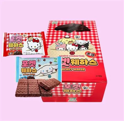 Sanrio Waffer Chocolate CAJA 6 paquetes con 21 piezas de 16.6 g c/u