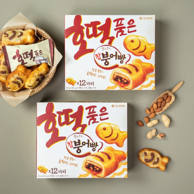 Hotteok bungoe pang (pan en forma de pez) CAJA 8 piezas con 12 piezas de 372g c/u