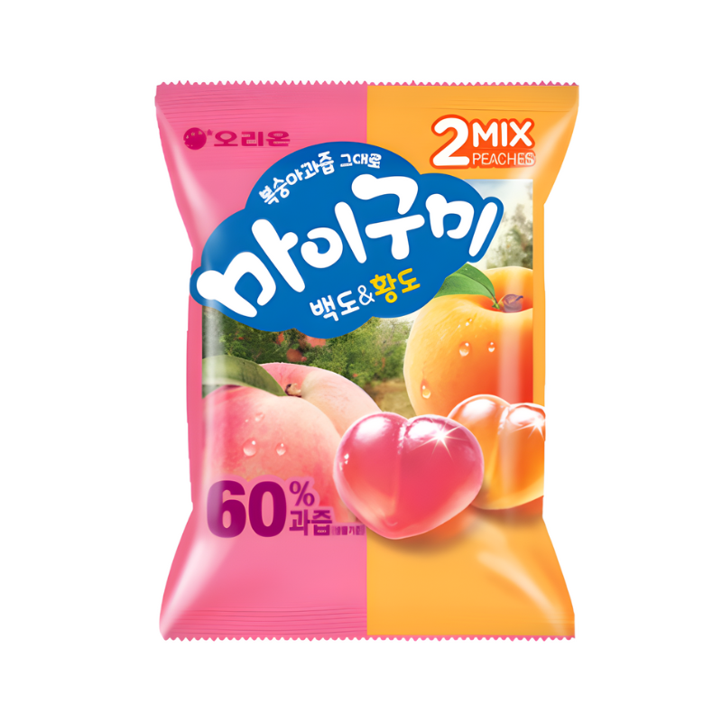 Maigumi Gomitas Durazno Blanco y Amarilla 40 piezas 79 g c/u