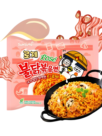 Buldak Rosé CAJA 5 paquetes de 8 piezas con 140 g c/u Total 40