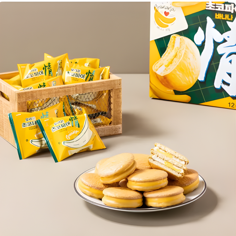 Orion Choco Pie Banana CAJA 8 paquetes de 444 g c/u