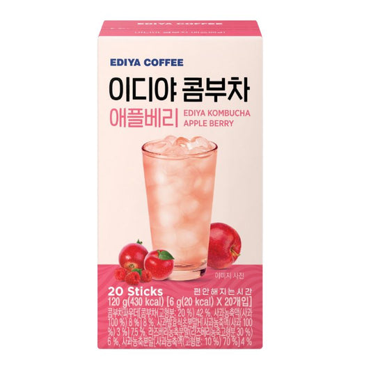 Kombucha Apple Berry CAJA 12 paquetes con 20 sobres de 120 g c/u Total 120