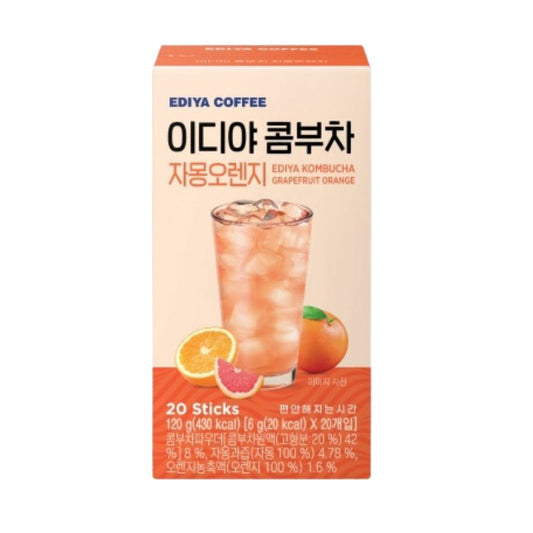 Kombucha Toronja Naranja CAJA 12 paquetes con 20 sobres de 120 g c/u Total 120