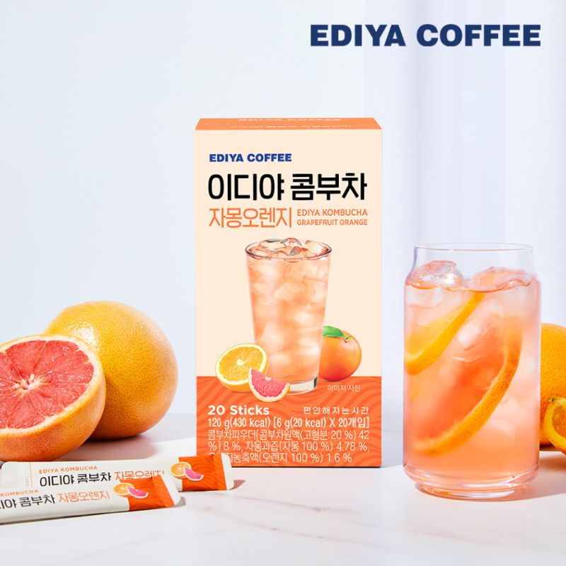 Kombucha Toronja Naranja CAJA 12 paquetes con 20 sobres de 120 g c/u Total 120