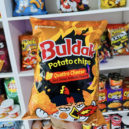 Buldak Potato Chip 4 Queso CAJA 12 piezas de 120 g c/u