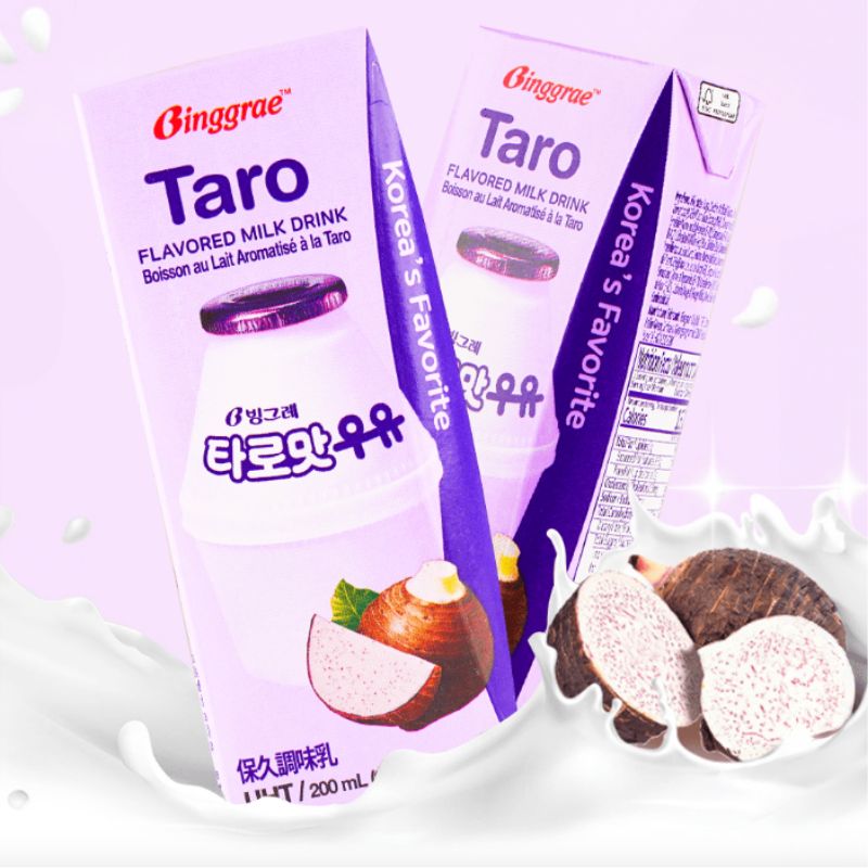 Leche De Taro CAJA 4 paquetes de 6 piezas con 200 ml c/u un total 24 piezas