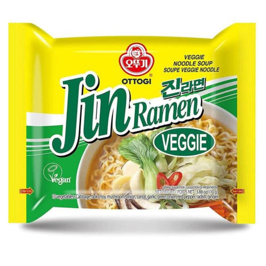 Jin Ramen Veggie CAJA 4 paquetes de 8 piezas con 110 g c/u total 32