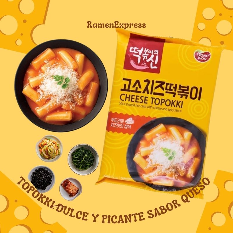 Topokki Dulce y Picante Sabor Queso CAJA 16 piezas de 240 g c/u