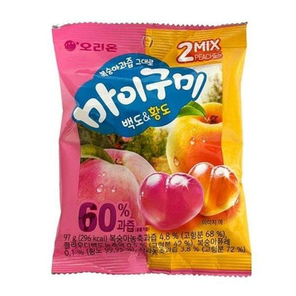 Maigumi Gomitas Durazno Blanco y Amarilla 40 piezas 79 g c/u