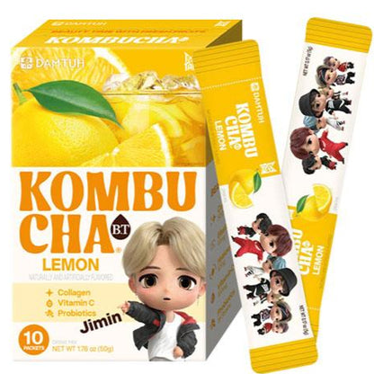 BTS Kombucha Limón CAJA 14 paquetes con 10 sticks c/u Total 140